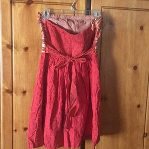 Orange Halter Eyelet Dress